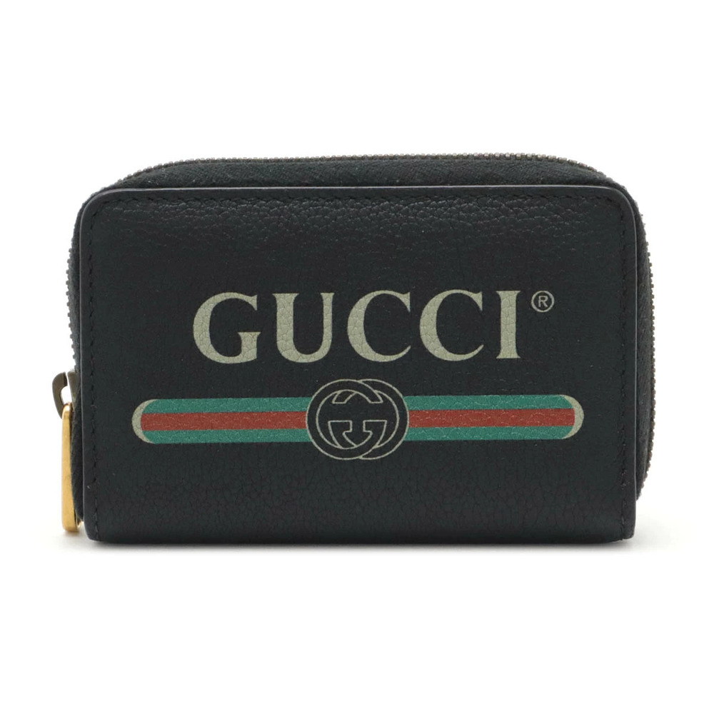 Gucci coin case Wallet Purse Card Leather Black